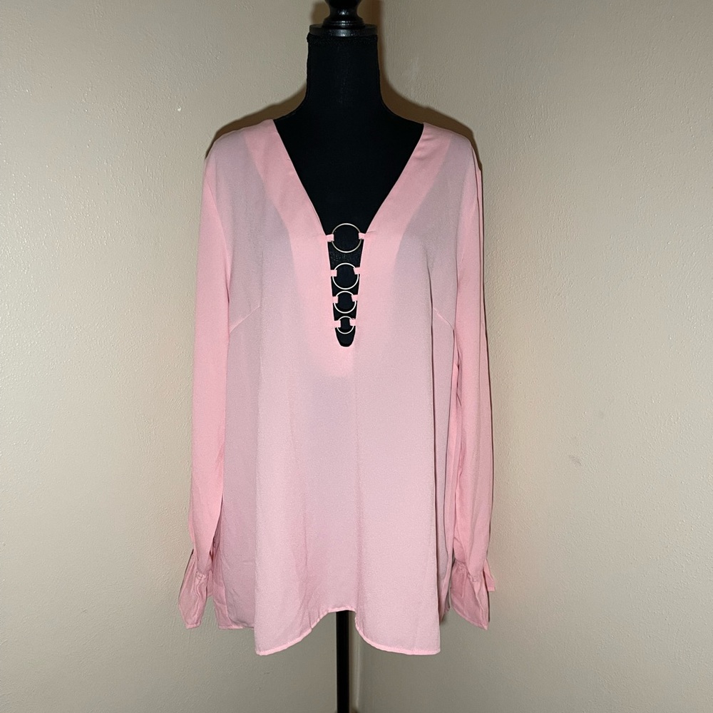 Rosegal Sheer Tunic with Ring Accents